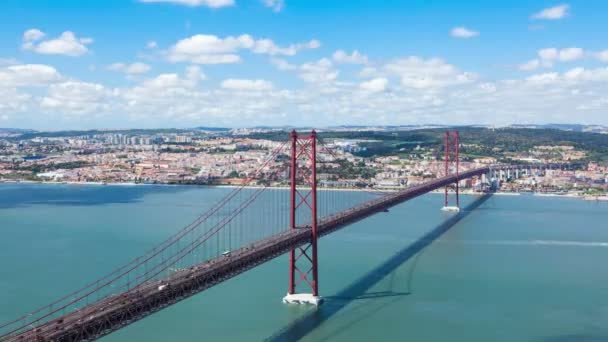 4K timelapse de 25 de Abril (Abril) Ponte em Lisboa - Portugal - UHD — Vídeo de Stock