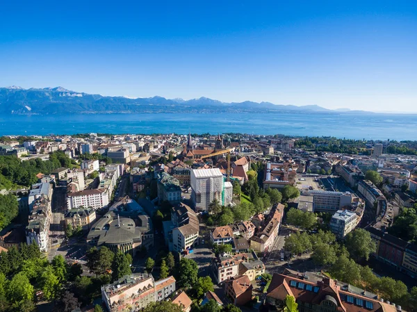 Letecký pohled na Lausanne, Švýcarsko — Stock fotografie