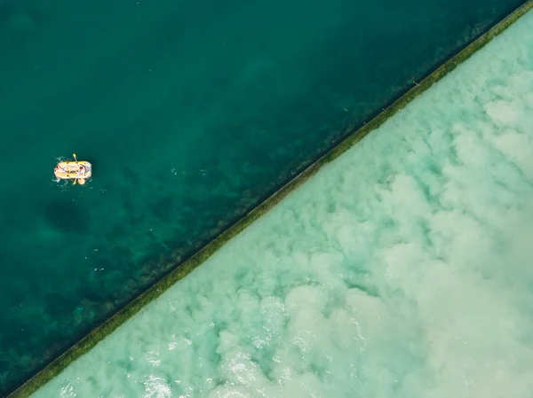 Veduta aerea di Arve an Rhone confluente a Ginevra Svizzera — Foto Stock