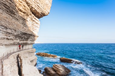Kral Aragon merdiven Bonifacio cliff Sahil kayalar, Corsic adımlar