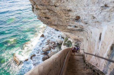 Kral Aragon merdiven Bonifacio cliff Sahil kayalar, Corsic adımlar