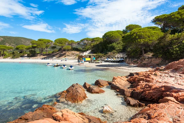 Plaża Palombaggia na wyspie Korsyka we Francji — Zdjęcie stockowe