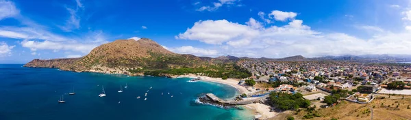 Panoramic Aerial View Tarrafal Beach Santiago Island Cape Verde Cabo — Stock Photo, Image