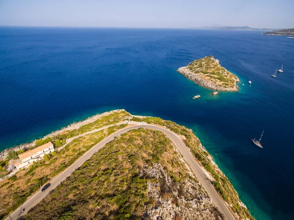 Luchtfoto Van Stad Agios Nikolaos Het Eiland Zakynthos Zante Griekenland — Stockfoto
