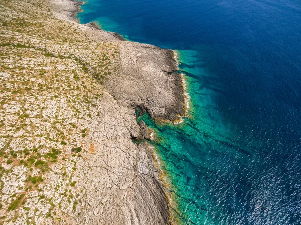 Veduta Aerea Della Spiaggia Porto Vromi Nell Isola Zante Grecia — Foto Stock