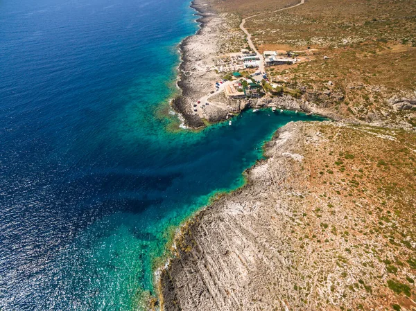 Letecký Pohled Pláž Porto Vromi Ostrově Zakynthos Zante Řecku — Stock fotografie