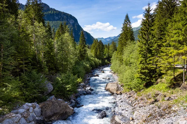 Вид Повітря Cascade Rouget Rouget Waterfall Sixt Fer Cheval Haute — стокове фото