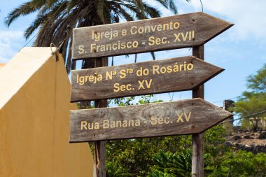Cidade Velha tabelası Santiago 'nun Cidade Velha şehrinde - Cape Verde - Cabo Verde