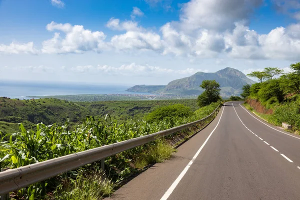 Mountainous Green Santiago Island Landscape Rain Season Cape Verde — Stock Photo, Image