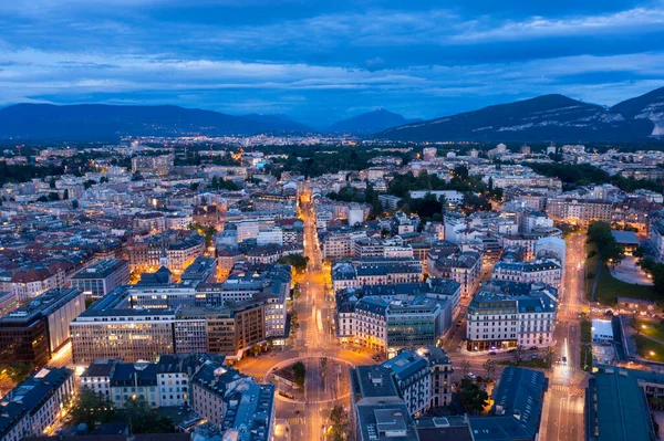 Luftaufnahme Der Stadt Genf Der Schweiz — Stockfoto