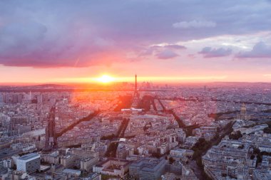 Eyfel Kulesi 'nin havadan görünüşü - Fransa' da La Tur Eyfel
