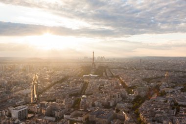 Eyfel Kulesi 'nin havadan görünüşü - Fransa' da La Tur Eyfel