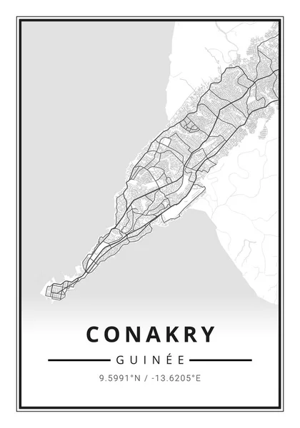 Stadskarta Konst Conakry Stad Guinea Afrika — Stockfoto