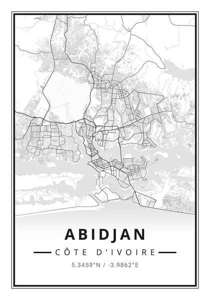 Street Map Art Abidjan City Ivory Coast Africa — Stock Photo, Image