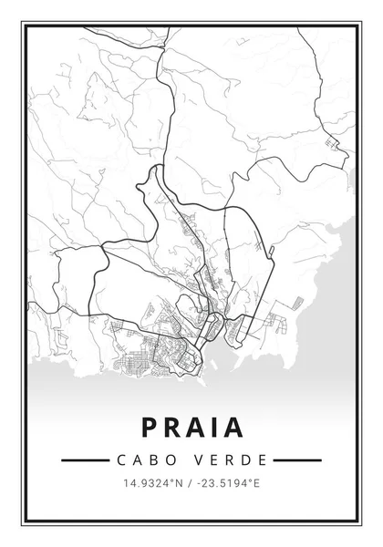 Stadskarta Konst Praia Stad Kap Verde Afrika — Stockfoto