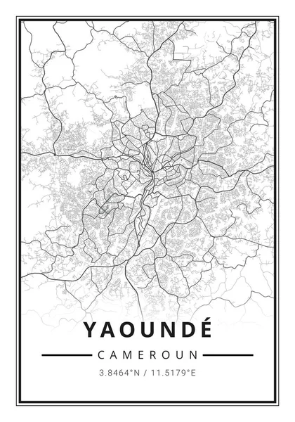 Mapa Ruas Arte Cidade Yaounde Camarões África — Fotografia de Stock