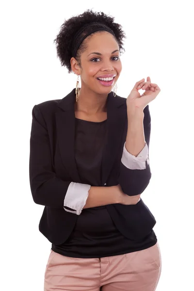 Στοχαστικός αφρικανικές αμερικανικές επιχειρήσεις γυναίκα - μαύροι άνθρωποι — Φωτογραφία Αρχείου