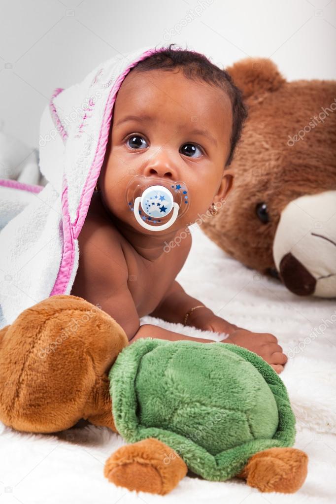 Adorable little african american baby girl 