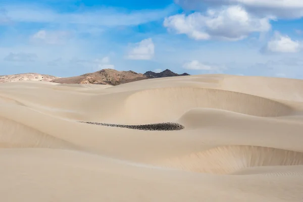 Sand dunes in Viana desert - Deserto de Viana in Boavista - Cape — Stock Photo, Image
