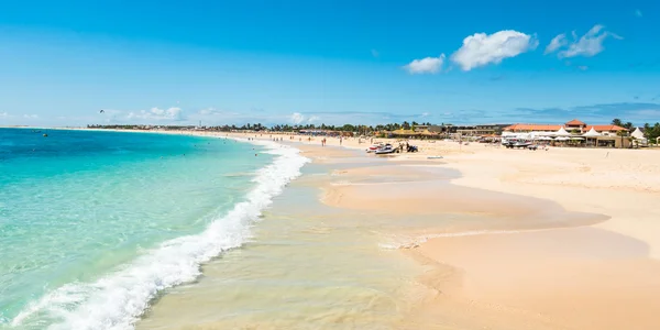 Panoramic view of Santa Maria beach in Sal Cape Verde - Cabo Ver — Stock Photo, Image