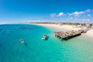 Aerial view of Santa Maria beach in Sal Cape Verde - Cabo Verde clipart