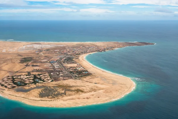 Pemandangan udara Santa Maria di Pulau Sal Tanjung Verde - Cabo Verde — Stok Foto