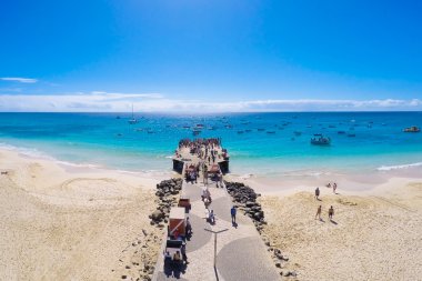Aerial view of Santa Maria beach in Sal Cape Verde - Cabo Verde clipart