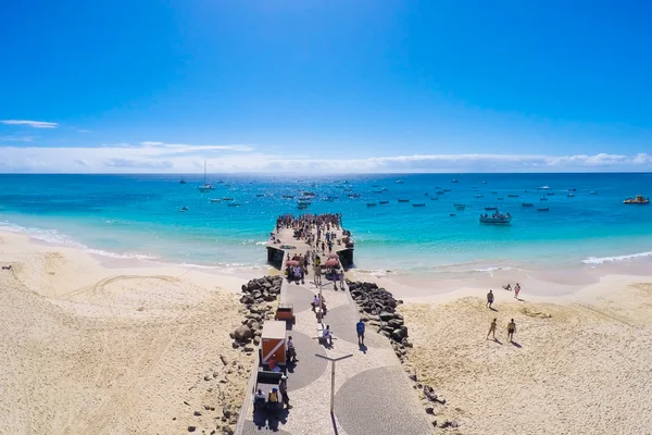 Luchtfoto van Santa Maria strand in Sal Cape Verde - Cabo Verde — Stockfoto