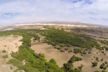 Havadan görünümü - Oasis yakınındaki Viana çöl, Boavista - Cape Verde 