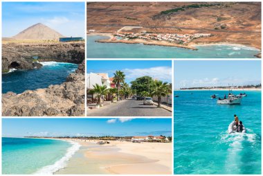 Cape Verde archipel Sal ada manzara resim montaj