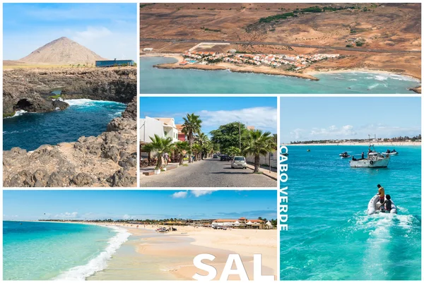 Picture montage of Sal island landscapes  in Cape Verde archipel — Stock Photo, Image