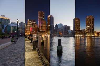 Boston manzarası gün gece montaj - Massachusetts - ABD - birim için