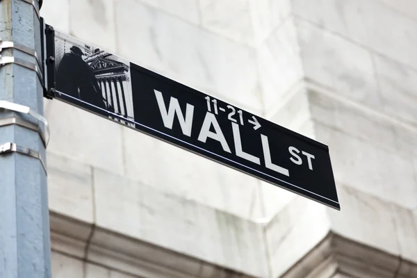 Panneau de Wall Street dans le Lower Manhattan New York - États-Unis - United Sta — Photo