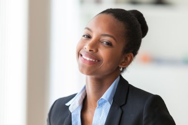 Portrait of a young African American business woman - Black peop clipart
