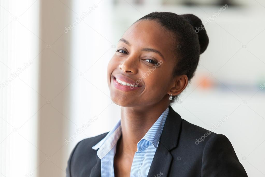 Portrait of a young African American business woman - Black peop