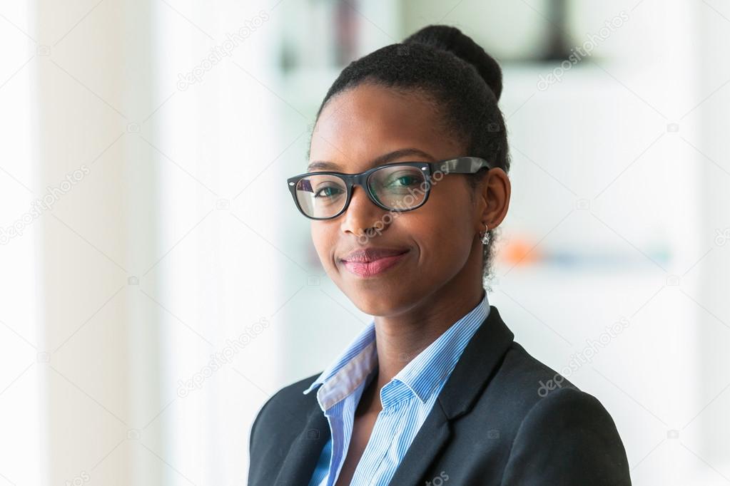 Portrait of a young African American business woman - Black peop