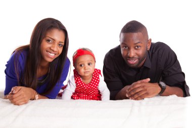 Portrait of a young african american family - Black people clipart