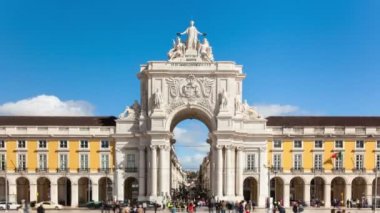 Timelaspe of commerce square - Parça do commercio in Lisbon - Portugal - UHD