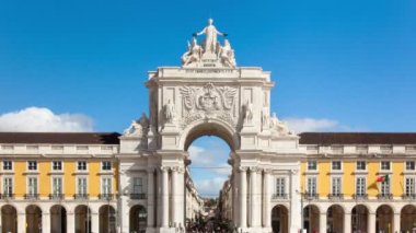 Timelaspe of commerce square - Parça do commercio in Lisbon - Portugal - UHD