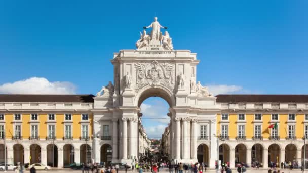 Timelaspe of commerce square - Parça do commercio in Lisbon - Portugal - UHD — Wideo stockowe