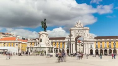 Timelaspe of commerce square - Parça do commercio in Lisbon - Portugal - UHD