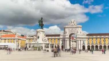 Timelaspe of commerce square - Parça do commercio in Lisbon - Portugal - UHD