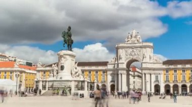 Timelaspe of commerce square - Parça do commercio in Lisbon - Portugal - UHD