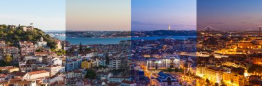 Havadan görünümü montaj Senhora Lizbon çatıdan mı Monte görünümü