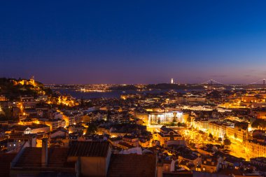 Hava görünümünü Senhora Lizbon çatıdan mı Monte bakış açısı