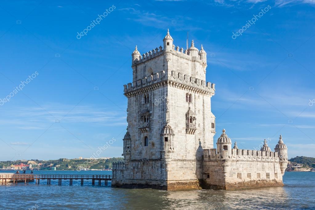 Belem tower - Torre de Belem in Lisbon, Portugal — Stock Photo ...