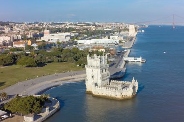 Belem Kulesi - Torre de Belem Lizbon, Portekiz havadan görünümü