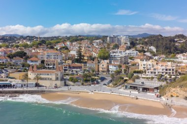 Lizbon yakınındaki Estoril şeridinin havadan görünümü