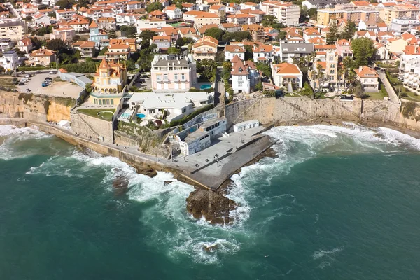 Vista aérea do litoral do Estoril perto de Lisboa — Fotografia de Stock