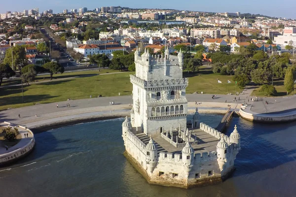 Vista aérea de la torre de Belem - Torre de Belem — Foto de Stock